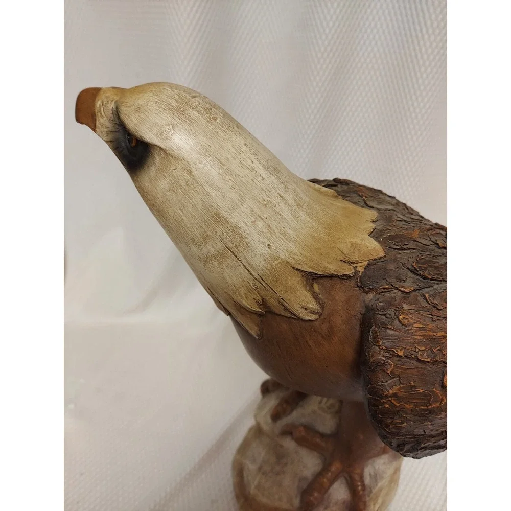 Resin Bald Eagle Statue Wood Appearance 16.5